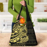 Yellow Couple Dolphins Maori Polynesian Style Grocery Bag LT9 - Polynesian Pride