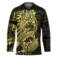 Yellow Couple Dolphins Maori Polynesian Style Hockey Jersey LT9 Unisex Yellow - Polynesian Pride
