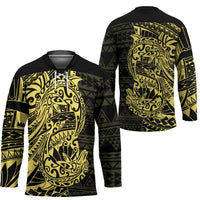 Yellow Couple Dolphins Maori Polynesian Style Hockey Jersey LT9 - Polynesian Pride