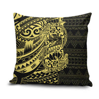 Yellow Couple Dolphins Maori Polynesian Style Pillow Cover - Polynesian Pride