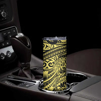 Yellow Couple Dolphins Maori Polynesian Style Skinny Tumbler