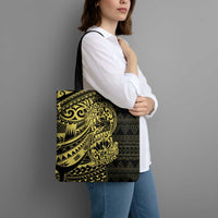 Yellow Couple Dolphins Maori Polynesian Style Tote Bag - Polynesian Pride