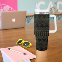 Yellow Couple Dolphins Maori Polynesian Style Tumbler With Handle LT9 - Polynesian Pride