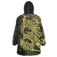 Yellow Couple Dolphins Maori Polynesian Style Wearable Blanket Hoodie LT9 - Polynesian Pride