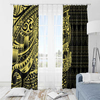 Yellow Couple Dolphins Maori Polynesian Style Window Curtain LT9 - Polynesian Pride