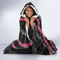 Guam Bougainvillea Lei Hooded Blanket Chamorro Tribal Pattern