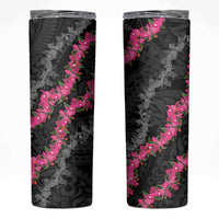 Guam Bougainvillea Lei Skinny Tumbler Chamorro Tribal Pattern