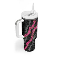 Guam Bougainvillea Lei Tumbler With Handle Chamorro Tribal Pattern