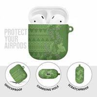 Hawaii Molokai Island Kukui Nut Flowers AirPods Case Tribal Kakau Pattern LT9 - Polynesian Pride