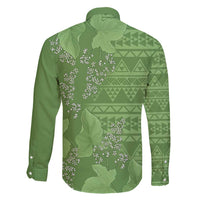 Hawaii Molokai Island Kukui Nut Flowers Family Matching Puletasi and Hawaiian Shirt Tribal Kakau Pattern