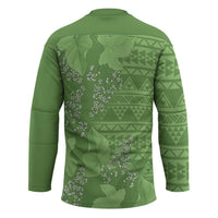 Hawaii Molokai Island Kukui Nut Flowers Hockey Jersey Tribal Kakau Pattern LT9 - Polynesian Pride