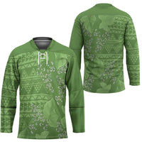 Hawaii Molokai Island Kukui Nut Flowers Hockey Jersey Tribal Kakau Pattern LT9 - Polynesian Pride