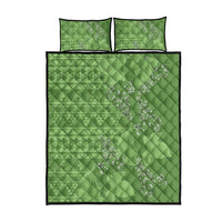 Hawaii Molokai Island Kukui Nut Flowers Quilt Bed Set Tribal Kakau Pattern