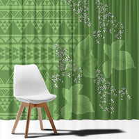 Hawaii Molokai Island Kukui Nut Flowers Window Curtain Tribal Kakau Pattern LT9 - Polynesian Pride