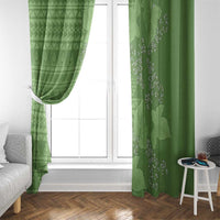 Hawaii Molokai Island Kukui Nut Flowers Window Curtain Tribal Kakau Pattern LT9 - Polynesian Pride