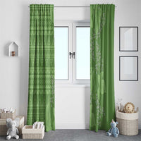 Hawaii Molokai Island Kukui Nut Flowers Window Curtain Tribal Kakau Pattern LT9 - Polynesian Pride