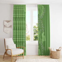 Hawaii Molokai Island Kukui Nut Flowers Window Curtain Tribal Kakau Pattern LT9 - Polynesian Pride