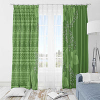 Hawaii Molokai Island Kukui Nut Flowers Window Curtain Tribal Kakau Pattern LT9 - Polynesian Pride