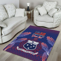 Custom Samoa 1962 Independence Day Custom Area Rug Manuia le Aso Tuto'atasi Ula Nifo Blue Art