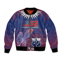 Custom Samoa 1962 Independence Day Custom Bomber Jacket Manuia le Aso Tuto'atasi Ula Nifo Blue Art LT9 Unisex Blue - Polynesian Pride