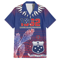 Custom Samoa 1962 Independence Day Custom Hawaiian Shirt Manuia le Aso Tuto'atasi Ula Nifo Blue Art LT9 Blue - Polynesian Pride