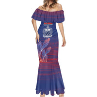 Custom Samoa 1962 Independence Day Custom Mermaid Dress Manuia le Aso Tuto'atasi Ula Nifo Blue Art LT9 - Polynesian Pride