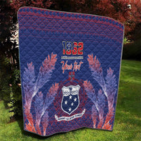 Custom Samoa 1962 Independence Day Custom Quilt Manuia le Aso Tuto'atasi Ula Nifo Blue Art
