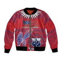 Custom Samoa 1962 Independence Day Custom Bomber Jacket Manuia le Aso Tuto'atasi Ula Nifo Red Art LT9 Unisex Red - Polynesian Pride