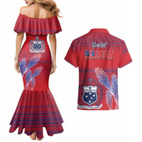 Custom Samoa 1962 Independence Day Custom Couples Matching Mermaid Dress and Hawaiian Shirt Manuia le Aso Tuto'atasi Ula Nifo Red Art LT9 - Polynesian Pride
