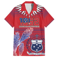 Custom Samoa 1962 Independence Day Custom Hawaiian Shirt Manuia le Aso Tuto'atasi Ula Nifo Red Art LT9 Red - Polynesian Pride