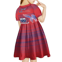 Custom Samoa 1962 Independence Day Custom Kid Short Sleeve Dress Manuia le Aso Tuto'atasi Ula Nifo Red Art