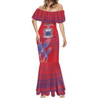 Custom Samoa 1962 Independence Day Custom Mermaid Dress Manuia le Aso Tuto'atasi Ula Nifo Red Art LT9 - Polynesian Pride