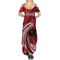 Custom Samoa Manuia le 62 Tausaga O le Tutoatasi Summer Maxi Dress Samoan Tatau Red Art LT9 - Polynesian Pride