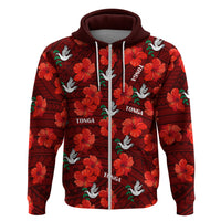 Tonga Rugby Hoodie Polynesian Style With Hibiscus LT9 - Polynesian Pride