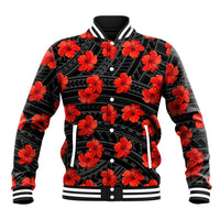 Polynesian Pride Hawaii Style With Hibiscus Baseball Jacket Black LT9 Unisex Black - Polynesian Pride