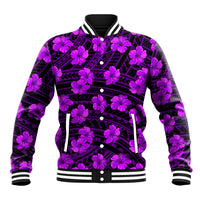 Polynesian Pride Hawaii Style With Hibiscus Baseball Jacket Purple LT9 Unisex Purple - Polynesian Pride
