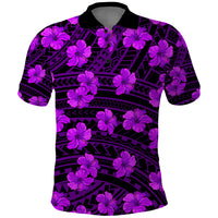 Polynesian Pride Hawaii Style With Hibiscus Polo Shirt Purple LT9 Purple - Polynesian Pride