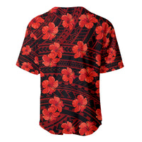 Polynesian Pride Hawaii Style With Hibiscus Baseball Jersey Red LT9 - Polynesian Pride