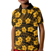 Polynesian Pride Hawaii Style With Hibiscus Kid Polo Shirt Yellow LT9 Kid Yellow - Polynesian Pride