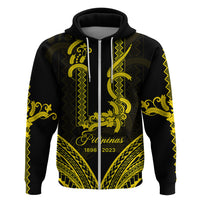 Custom Philippines Independence Day Hoodie Pechera With Side Barong Patterns LT9 Zip Hoodie Black - Polynesian Pride