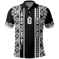 Custom New Zealand Football White Fern Supporter Polo Shirt LT9 Black - Polynesian Pride
