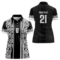 Custom New Zealand Football White Fern Supporter Women Polo Shirt