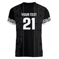Custom New Zealand Football White Fern Supporter Women V-Neck T-Shirt