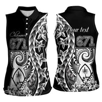 671 Guam Personalised Women Sleeveless Polo Shirt Latte Stone Tribal