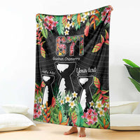 671 Guam Personalised Blanket Latte Stone and Tropical Flowers