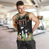 671 Guam Personalised Men Tank Top Latte Stone and Tropical Flowers