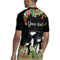 671 Guam Personalised Rugby Jersey Latte Stone and Tropical Flowers