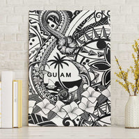 Guam Hafa Adai Guasali Flowers Canvas Wall Art LT9 Without Frame Black - Polynesian Pride