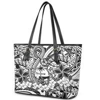 Guam Hafa Adai Guasali Flowers Leather Tote Bag LT9 - Polynesian Pride
