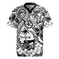 Guam Hafa Adai Guasali Flowers Rugby Jersey LT9 Black - Polynesian Pride